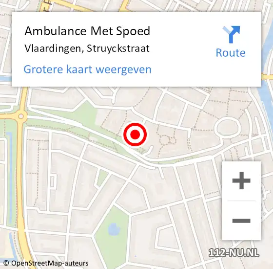 Locatie op kaart van de 112 melding: Ambulance Met Spoed Naar Vlaardingen, Struyckstraat op 30 augustus 2022 14:16