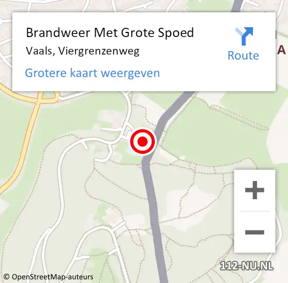 Locatie op kaart van de 112 melding: Brandweer Met Grote Spoed Naar Vaals, Viergrenzenweg op 30 augustus 2022 14:21