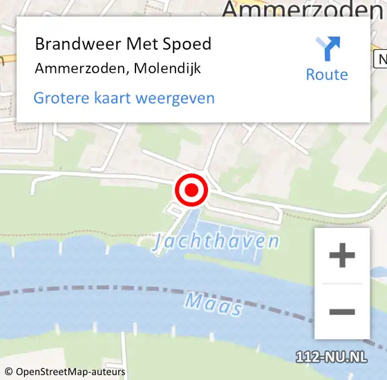 Locatie op kaart van de 112 melding: Brandweer Met Spoed Naar Ammerzoden, Molendijk op 30 augustus 2022 14:50