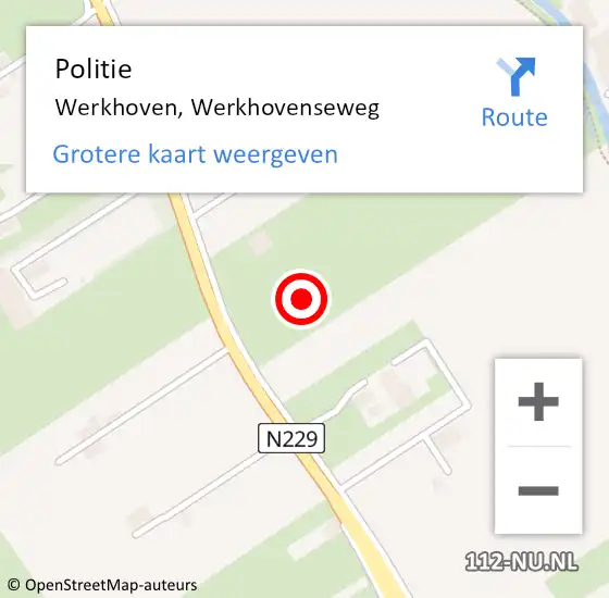 Locatie op kaart van de 112 melding: Politie Werkhoven, Werkhovenseweg op 30 augustus 2022 15:51