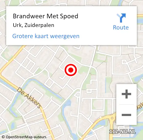 Locatie op kaart van de 112 melding: Brandweer Met Spoed Naar Urk, Zuiderpalen op 30 augustus 2022 15:55