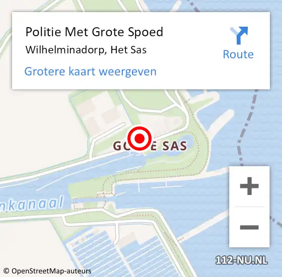 Locatie op kaart van de 112 melding: Politie Met Grote Spoed Naar Wilhelminadorp, Het Sas op 30 augustus 2022 16:34