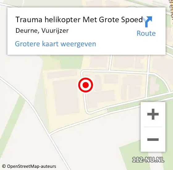 Locatie op kaart van de 112 melding: Trauma helikopter Met Grote Spoed Naar Deurne, Vuurijzer op 30 augustus 2022 16:44