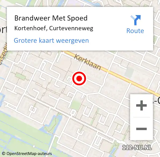 Locatie op kaart van de 112 melding: Brandweer Met Spoed Naar Kortenhoef, Curtevenneweg op 30 augustus 2022 19:13