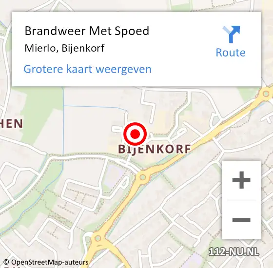 Locatie op kaart van de 112 melding: Brandweer Met Spoed Naar Mierlo, Bijenkorf op 30 augustus 2022 19:24