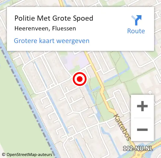 Locatie op kaart van de 112 melding: Politie Met Grote Spoed Naar Heerenveen, Fluessen op 30 augustus 2022 19:48