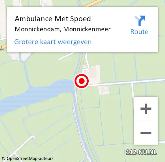 Locatie op kaart van de 112 melding: Ambulance Met Spoed Naar Monnickendam, Monnickenmeer op 30 augustus 2022 19:54