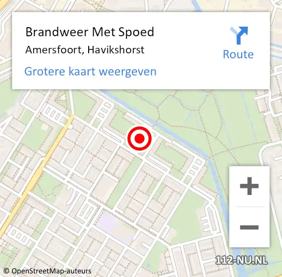 Locatie op kaart van de 112 melding: Brandweer Met Spoed Naar Amersfoort, Havikshorst op 30 augustus 2022 22:19