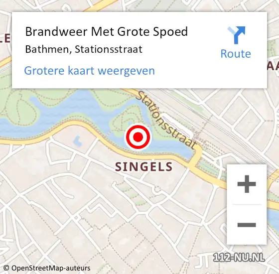 Locatie op kaart van de 112 melding: Brandweer Met Grote Spoed Naar Bathmen, Stationsstraat op 30 augustus 2022 22:26