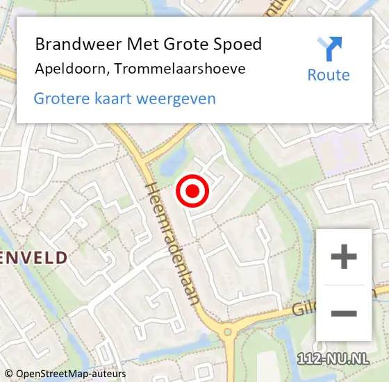 Locatie op kaart van de 112 melding: Brandweer Met Grote Spoed Naar Apeldoorn, Trommelaarshoeve op 31 augustus 2022 01:38