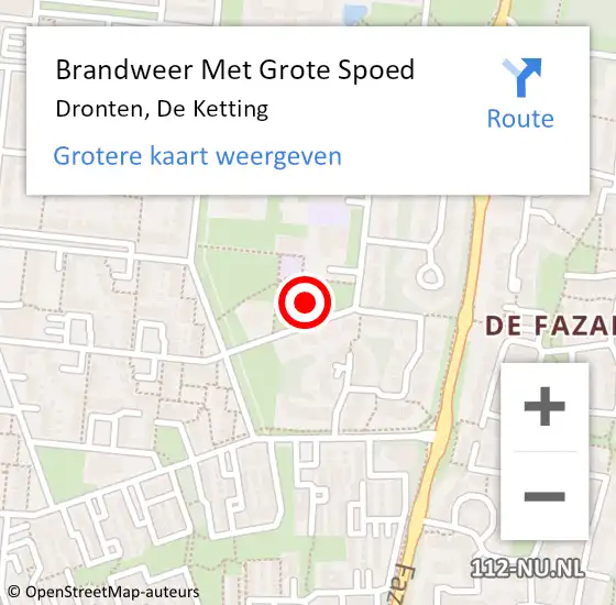 Locatie op kaart van de 112 melding: Brandweer Met Grote Spoed Naar Dronten, De Ketting op 31 augustus 2022 02:19