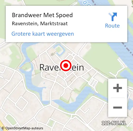 Locatie op kaart van de 112 melding: Brandweer Met Spoed Naar Ravenstein, Marktstraat op 31 augustus 2022 04:18