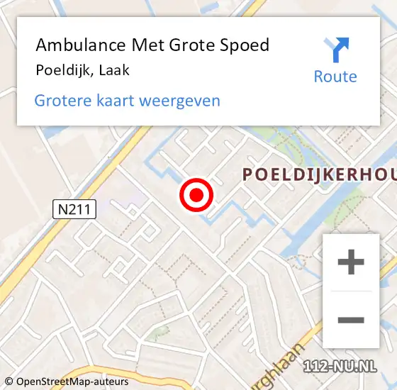 Locatie op kaart van de 112 melding: Ambulance Met Grote Spoed Naar Poeldijk, Laak op 31 augustus 2022 05:03