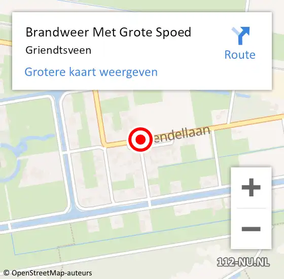 Locatie op kaart van de 112 melding: Brandweer Met Grote Spoed Naar Griendtsveen op 31 augustus 2022 06:28