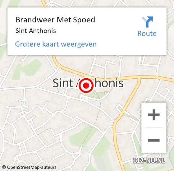 Locatie op kaart van de 112 melding: Brandweer Met Spoed Naar Sint Anthonis op 31 augustus 2022 08:28