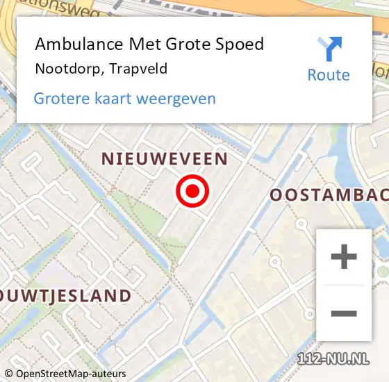 Locatie op kaart van de 112 melding: Ambulance Met Grote Spoed Naar Nootdorp, Trapveld op 31 augustus 2022 10:17