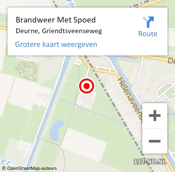 Locatie op kaart van de 112 melding: Brandweer Met Spoed Naar Deurne, Griendtsveenseweg op 31 augustus 2022 10:52