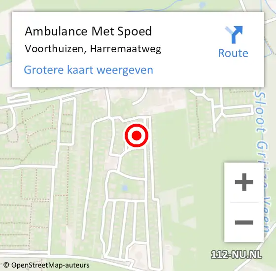 Locatie op kaart van de 112 melding: Ambulance Met Spoed Naar Voorthuizen, Harremaatweg op 31 augustus 2022 11:42