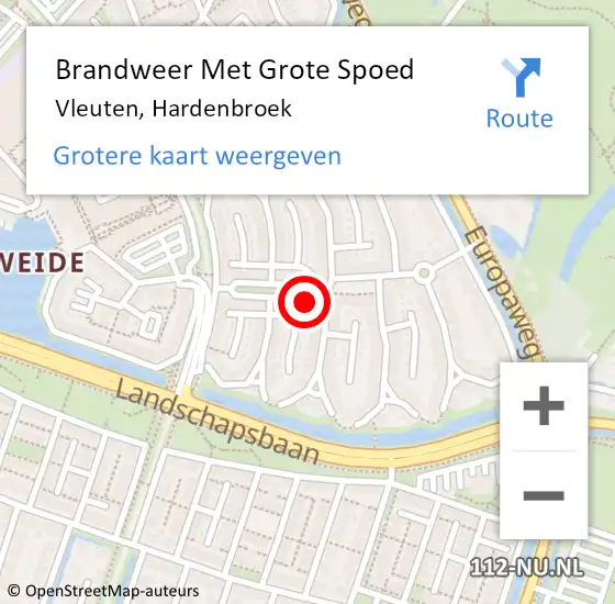 Locatie op kaart van de 112 melding: Brandweer Met Grote Spoed Naar Vleuten, Hardenbroek op 31 augustus 2022 11:51