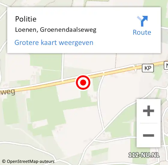 Locatie op kaart van de 112 melding: Politie Loenen, Groenendaalseweg op 31 augustus 2022 11:51