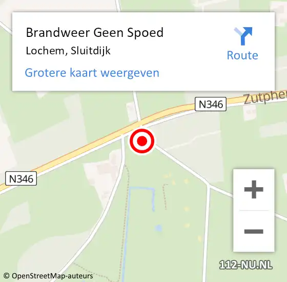 Locatie op kaart van de 112 melding: Brandweer Geen Spoed Naar Lochem, Sluitdijk op 31 augustus 2022 11:57