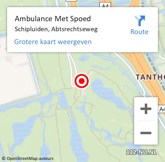 Locatie op kaart van de 112 melding: Ambulance Met Spoed Naar Schipluiden, Abtsrechtseweg op 31 augustus 2022 12:29