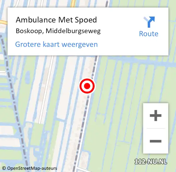 Locatie op kaart van de 112 melding: Ambulance Met Spoed Naar Boskoop, Middelburgseweg op 31 augustus 2022 13:39