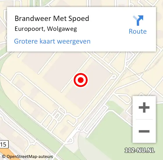 Locatie op kaart van de 112 melding: Brandweer Met Spoed Naar Europoort, Wolgaweg op 31 augustus 2022 13:42