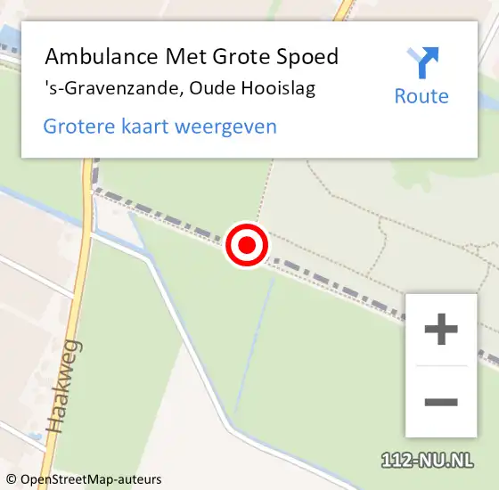 Locatie op kaart van de 112 melding: Ambulance Met Grote Spoed Naar 's-Gravenzande, Oude Hooislag op 31 augustus 2022 14:29