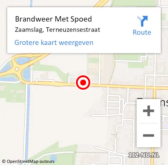 Locatie op kaart van de 112 melding: Brandweer Met Spoed Naar Zaamslag, Terneuzensestraat op 31 augustus 2022 14:41