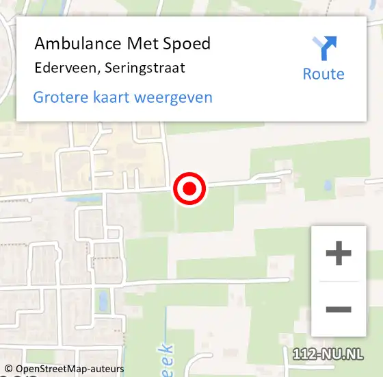 Locatie op kaart van de 112 melding: Ambulance Met Spoed Naar Ederveen, Seringstraat op 31 augustus 2022 15:22