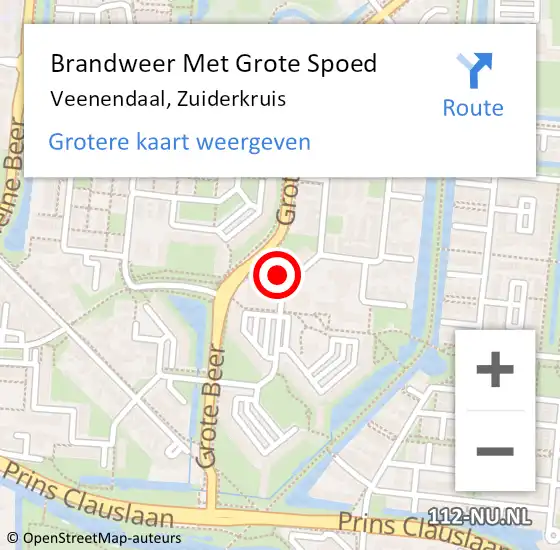 Locatie op kaart van de 112 melding: Brandweer Met Grote Spoed Naar Veenendaal, Zuiderkruis op 31 augustus 2022 15:24