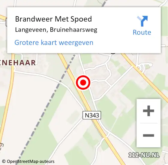 Locatie op kaart van de 112 melding: Brandweer Met Spoed Naar Langeveen, Bruinehaarsweg op 31 augustus 2022 15:36