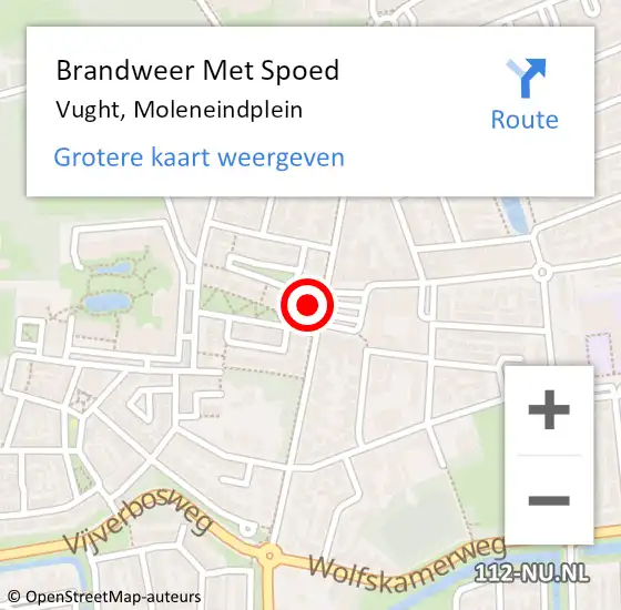 Locatie op kaart van de 112 melding: Brandweer Met Spoed Naar Vught, Moleneindplein op 31 augustus 2022 16:07