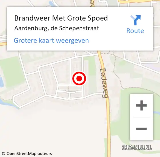 Locatie op kaart van de 112 melding: Brandweer Met Grote Spoed Naar Aardenburg, de Schepenstraat op 31 augustus 2022 16:17