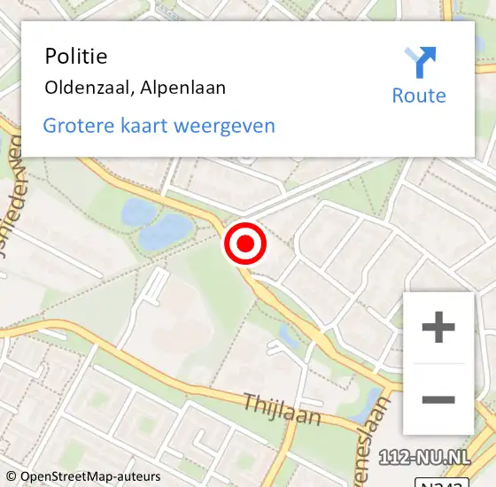 Locatie op kaart van de 112 melding: Politie Oldenzaal, Alpenlaan op 31 augustus 2022 16:22