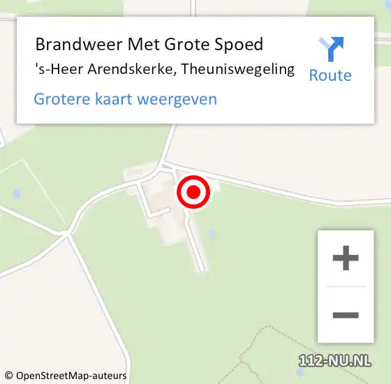 Locatie op kaart van de 112 melding: Brandweer Met Grote Spoed Naar 's-Heer Arendskerke, Theuniswegeling op 31 augustus 2022 16:39