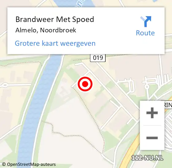 Locatie op kaart van de 112 melding: Brandweer Met Spoed Naar Almelo, Noordbroek op 31 augustus 2022 16:44