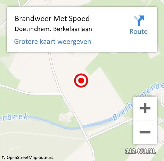 Locatie op kaart van de 112 melding: Brandweer Met Spoed Naar Doetinchem, Berkelaarlaan op 31 augustus 2022 17:01