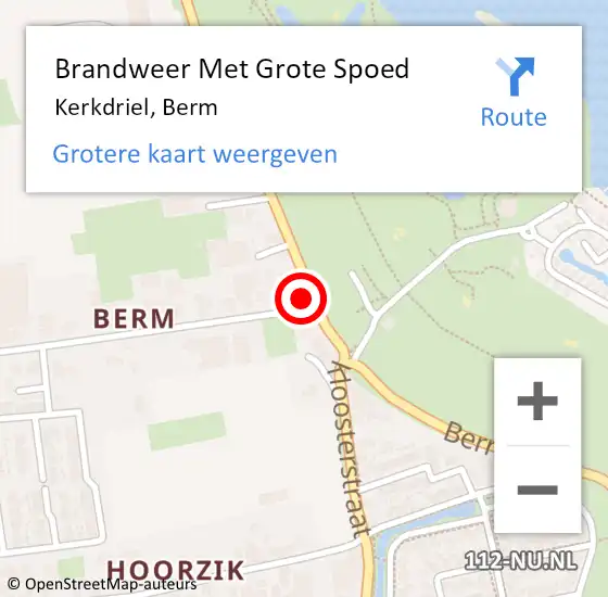 Locatie op kaart van de 112 melding: Brandweer Met Grote Spoed Naar Kerkdriel, Berm op 31 augustus 2022 17:15