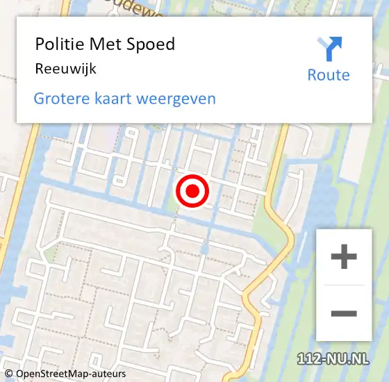 Locatie op kaart van de 112 melding: Politie Met Spoed Naar Reeuwijk op 31 augustus 2022 17:15