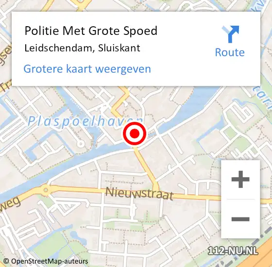 Locatie op kaart van de 112 melding: Politie Met Grote Spoed Naar Leidschendam, Sluiskant op 31 augustus 2022 18:16