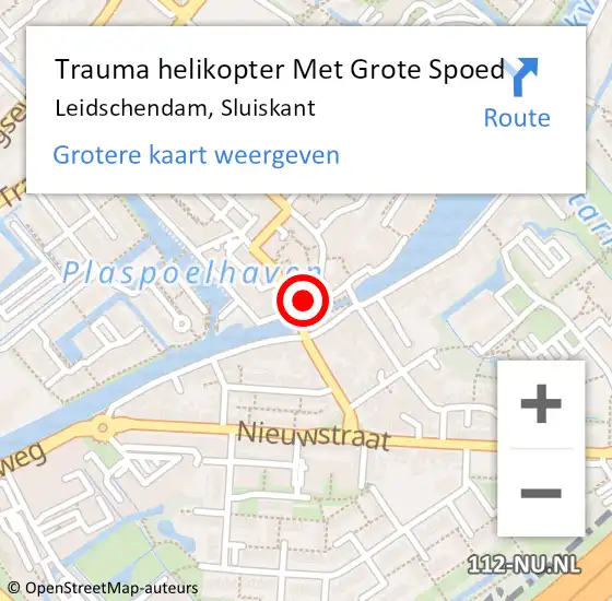 Locatie op kaart van de 112 melding: Trauma helikopter Met Grote Spoed Naar Leidschendam, Sluiskant op 31 augustus 2022 18:17