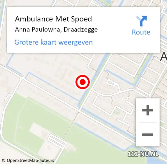 Locatie op kaart van de 112 melding: Ambulance Met Spoed Naar Anna Paulowna, Draadzegge op 31 augustus 2022 18:41