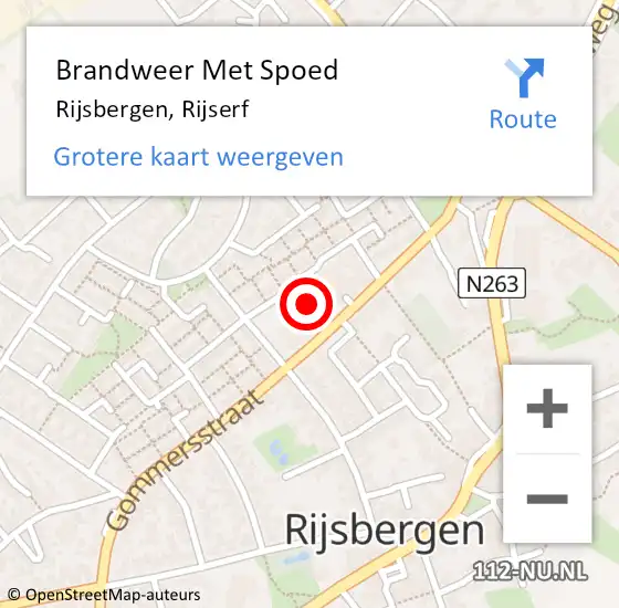 Locatie op kaart van de 112 melding: Brandweer Met Spoed Naar Rijsbergen, Rijserf op 31 augustus 2022 19:09