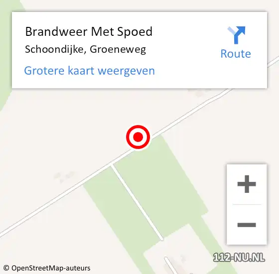 Locatie op kaart van de 112 melding: Brandweer Met Spoed Naar Schoondijke, Groeneweg op 31 augustus 2022 19:13