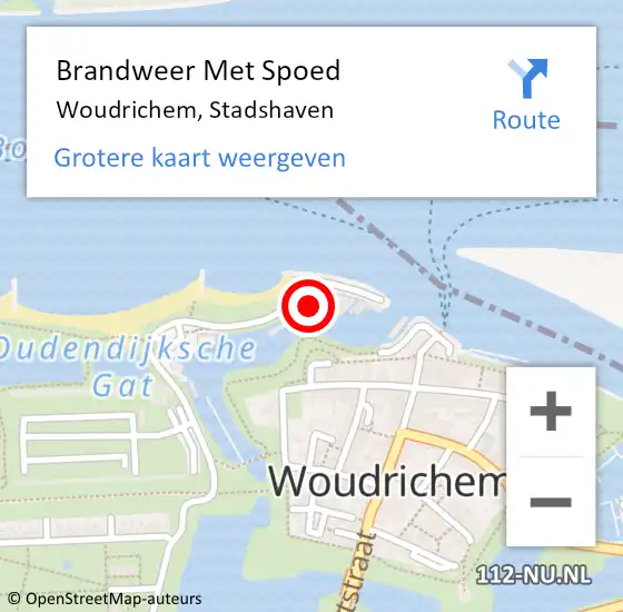 Locatie op kaart van de 112 melding: Brandweer Met Spoed Naar Woudrichem, Stadshaven op 31 augustus 2022 19:45