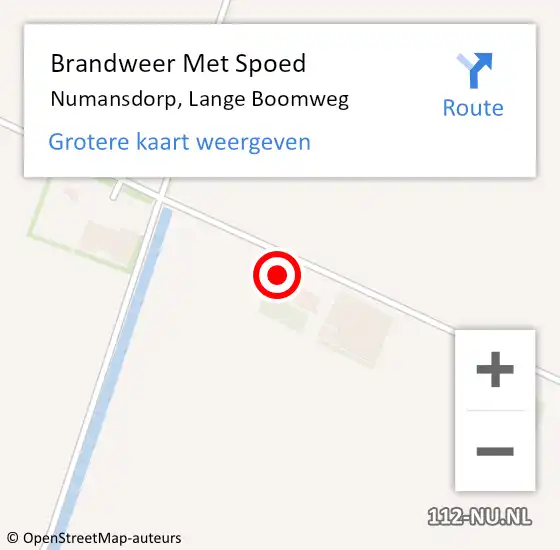 Locatie op kaart van de 112 melding: Brandweer Met Spoed Naar Numansdorp, Lange Boomweg op 31 augustus 2022 19:45