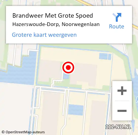 Locatie op kaart van de 112 melding: Brandweer Met Grote Spoed Naar Hazerswoude-Dorp, Noorwegenlaan op 31 augustus 2022 19:47