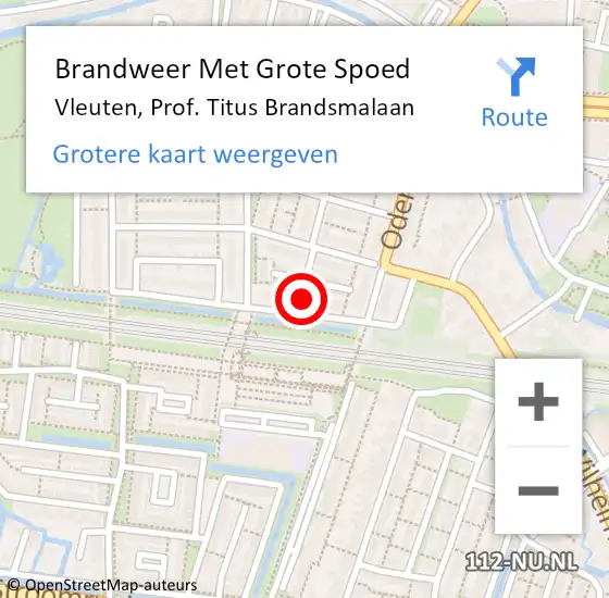 Locatie op kaart van de 112 melding: Brandweer Met Grote Spoed Naar Vleuten, Prof. Titus Brandsmalaan op 31 augustus 2022 20:19